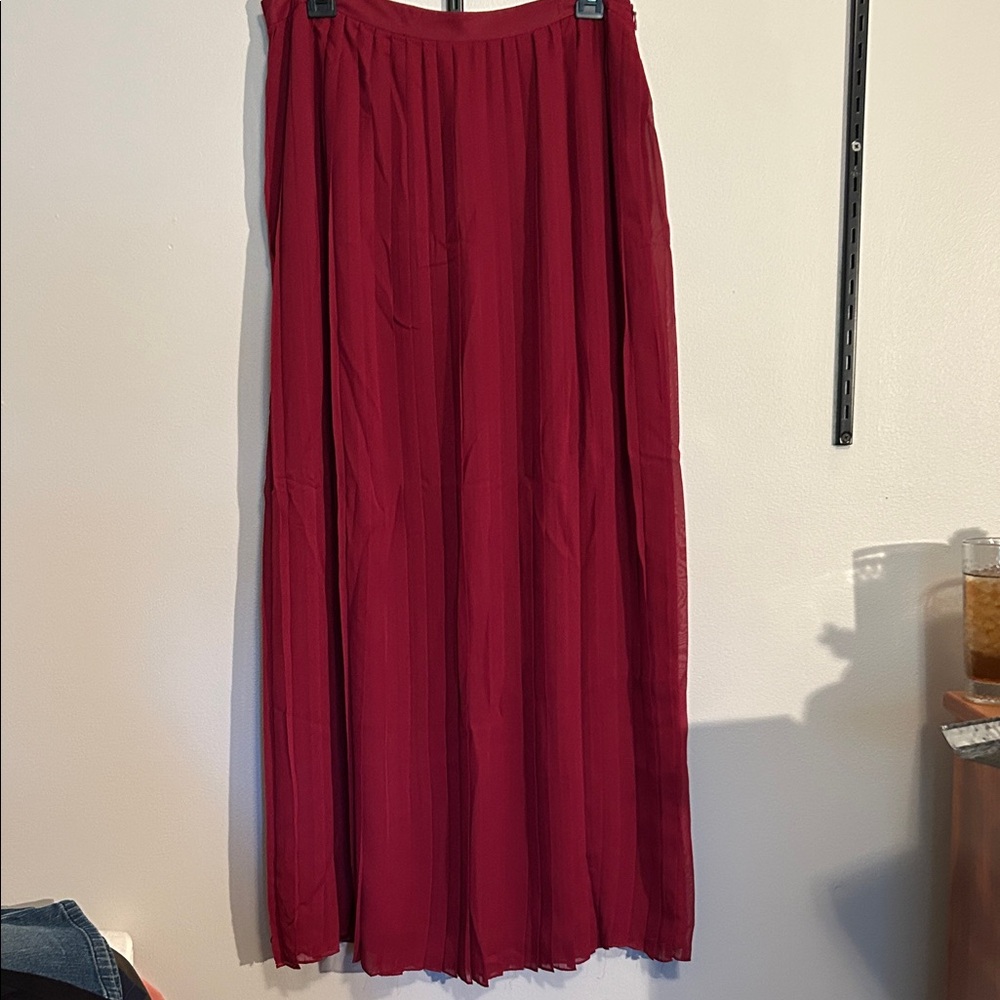 NWT Sparkle & Fade Deep Red Maxi Skirt-12